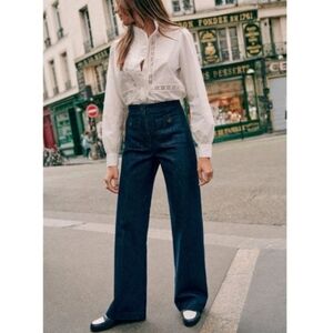 Sezane Dan Trousers Organic Cotton Indigo 36